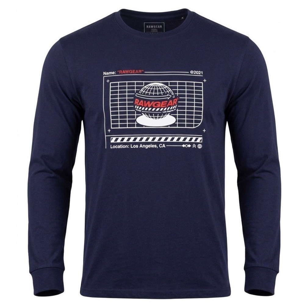 Rawgear Mens RG440 Navy Blue Long Sleeve Graphic Athletic Shirt Size S
